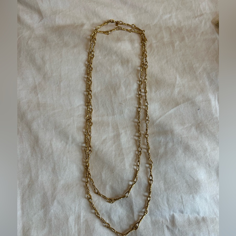 Vintage Monet Twisted link Gold Tone Chain 54”